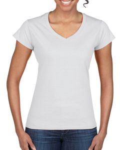 Gildan 64V00L - Softstyle® T-shirt met V-hals Wit