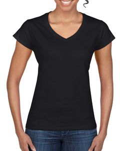 Gildan 64V00L - Softstyle® T-shirt met V-hals Zwart
