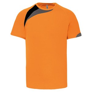 ProAct PA437 - SPORTSHIRT VOOR KINDEREN Oranje / Zwart / Stormgrijs