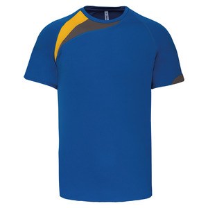 ProAct PA437 - SPORTSHIRT VOOR KINDEREN Sportief Koningsblauw / Sportief Geel / Storm Grijs