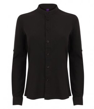 Henbury H593 - Dames Shirt met rolmouw en mandarijn Anti-Bac Wicking