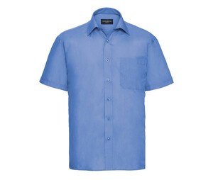 Russell Collection JZ935 - Poly/Katoenen Easy Care Poplin Overhemd Met Korte Mouw