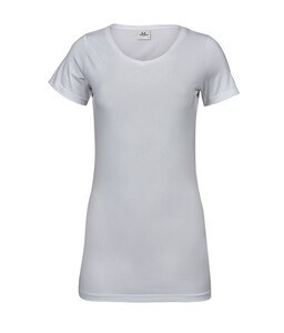 Tee Jays TJ455 - Dames stretch T-shirt extra lang Wit