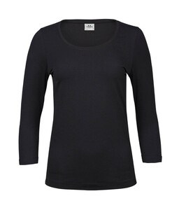 Tee Jays TJ460 - T-shirt met stretch 3/4 mouwen voor dames Zwart