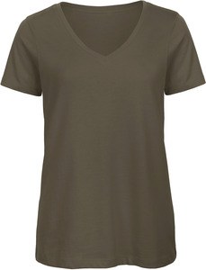 B&C CGTW045 - Biologisch Katoen Inspire V-hals T-shirt / Vrouw Khaki
