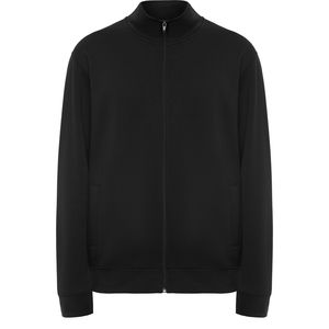 Roly CQ6439 - ULAN Sweatshirt met opstaande kraag en halve rits in dezelfde kleur Zwart
