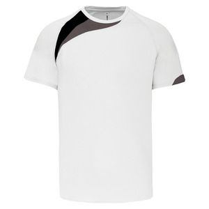 ProAct PA437 - SPORTSHIRT VOOR KINDEREN Wit / Zwart / Stormgrijs