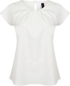 Henbury H597 - Dames blouse met plooi Wit
