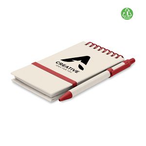 GiftRetail MO6837 - MITO SET A6 Gerecycled karton notebook Rood
