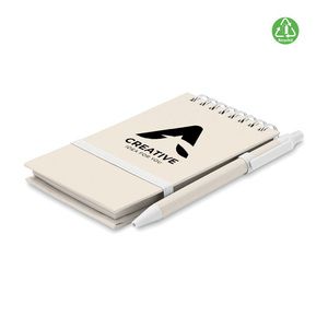 GiftRetail MO6837 - MITO SET A6 Gerecycled karton notebook Wit