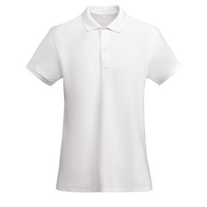 Roly PO6618 - PRINCE WOMAN Nauwsluitend poloshirt met korte mouwen voor dames van biologisch katoen met OCS-certificaat Wit