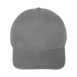 EgotierPro 39090 - Katoenen 5-Panel Cap met Verstelbare Velcro FIRST-CLASS Grijs