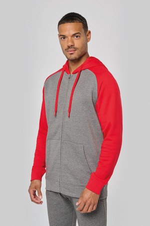 PROACT PA380 - Fleece met rits en tweekleurige capuchon unisex